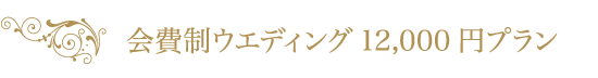 会費制ウエディング12,000円プラン